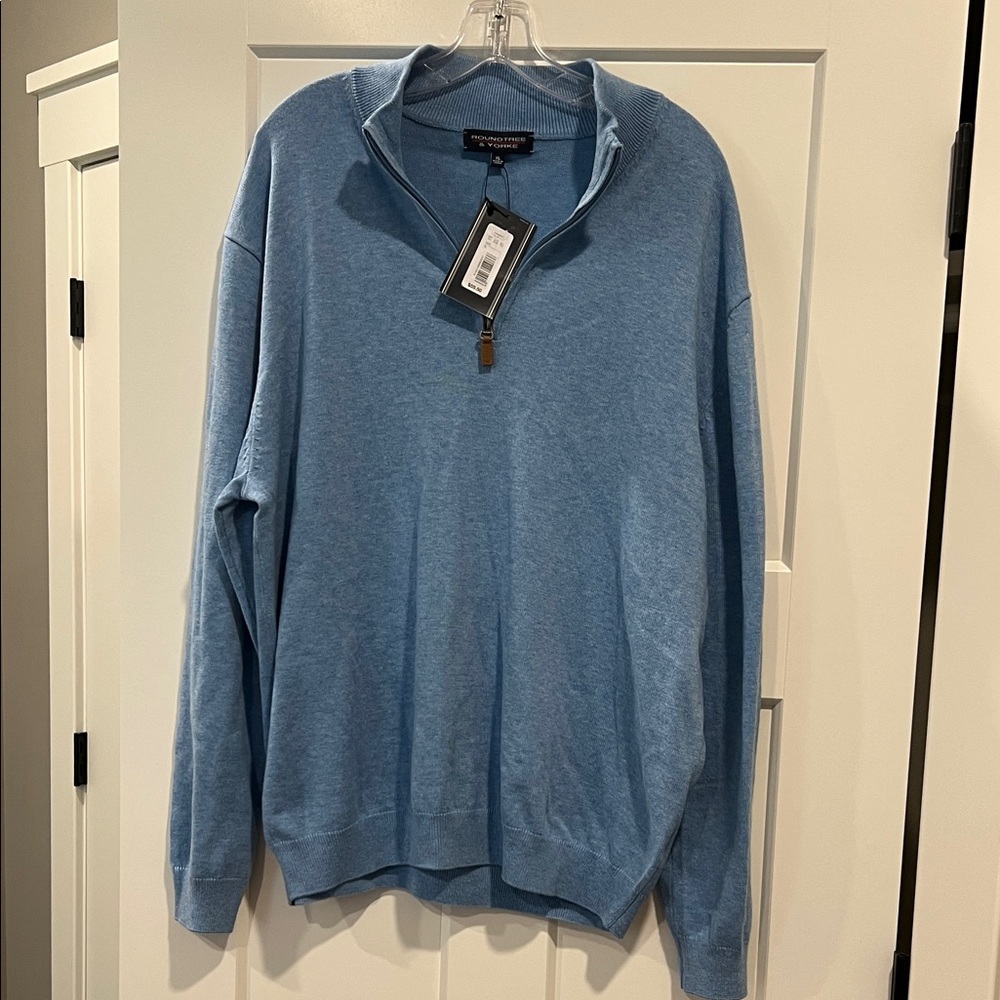 Men's Roundtree & Yorke light blue  Quarter-Zip Sweater